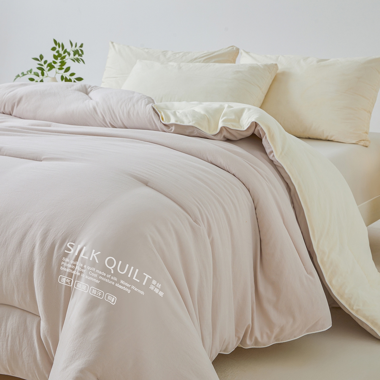 91家纺网 家纺一手货源 找家纺 芭芭棉家纺 2025新款深睡云亚朵同款星球被被子母被冬被芯 奶芙灰