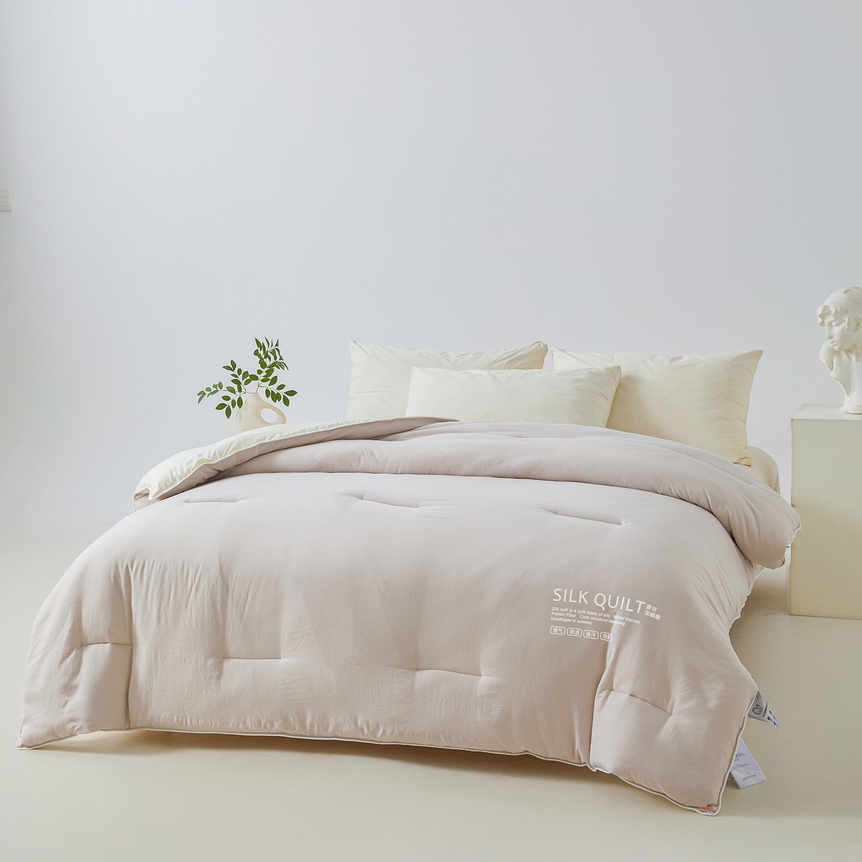 91家纺网 家纺一手货源 找家纺 芭芭棉家纺 2025新款深睡云亚朵同款星球被被子母被冬被芯 奶芙灰