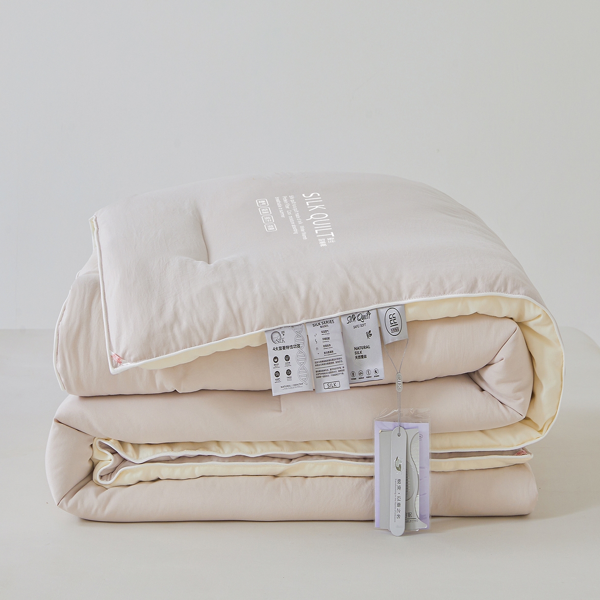 91家纺网 家纺一手货源 找家纺 芭芭棉家纺 2025新款深睡云亚朵同款星球被被子母被冬被芯 奶芙灰