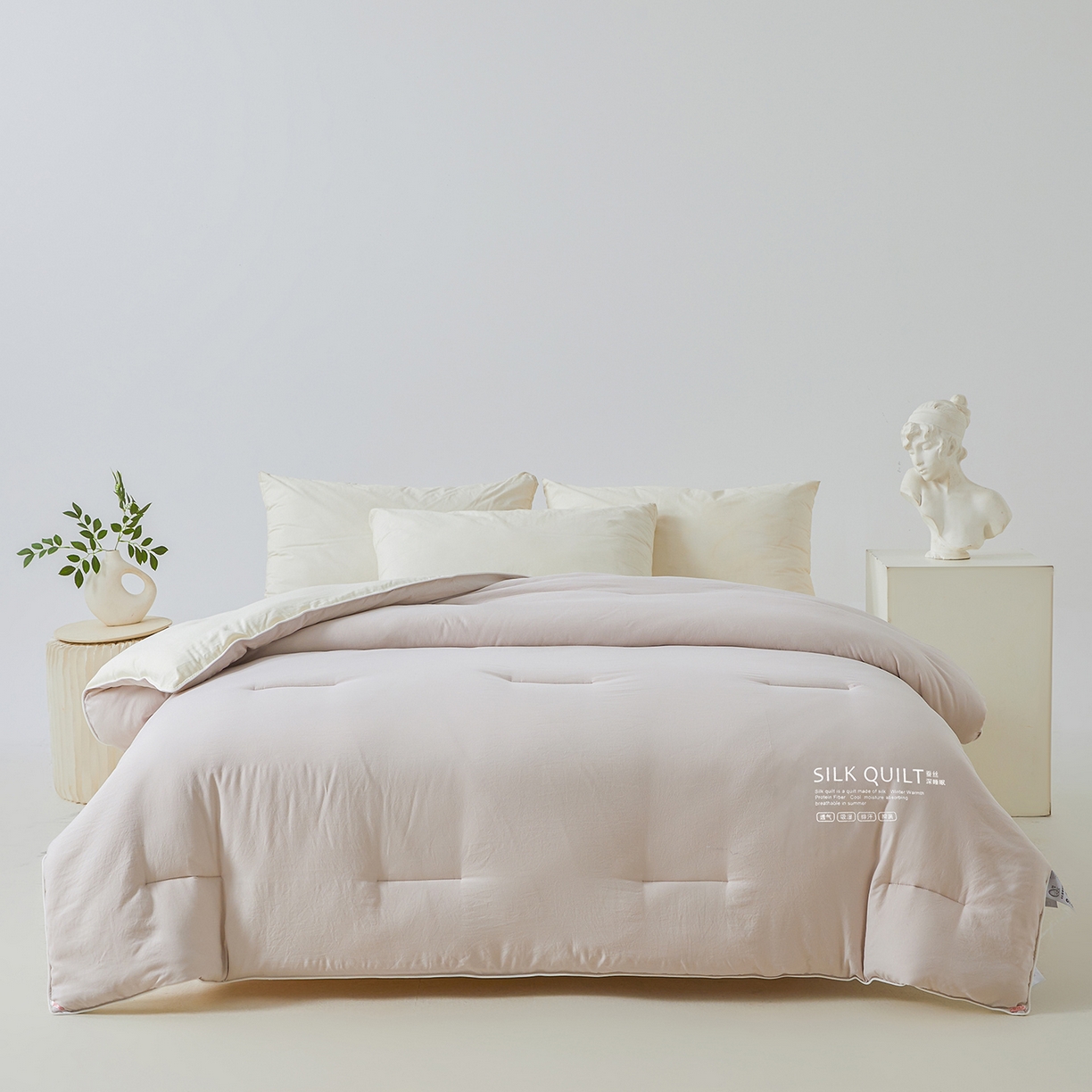 91家纺网 家纺一手货源 找家纺 芭芭棉家纺 2025新款深睡云亚朵同款星球被被子母被冬被芯 奶芙灰