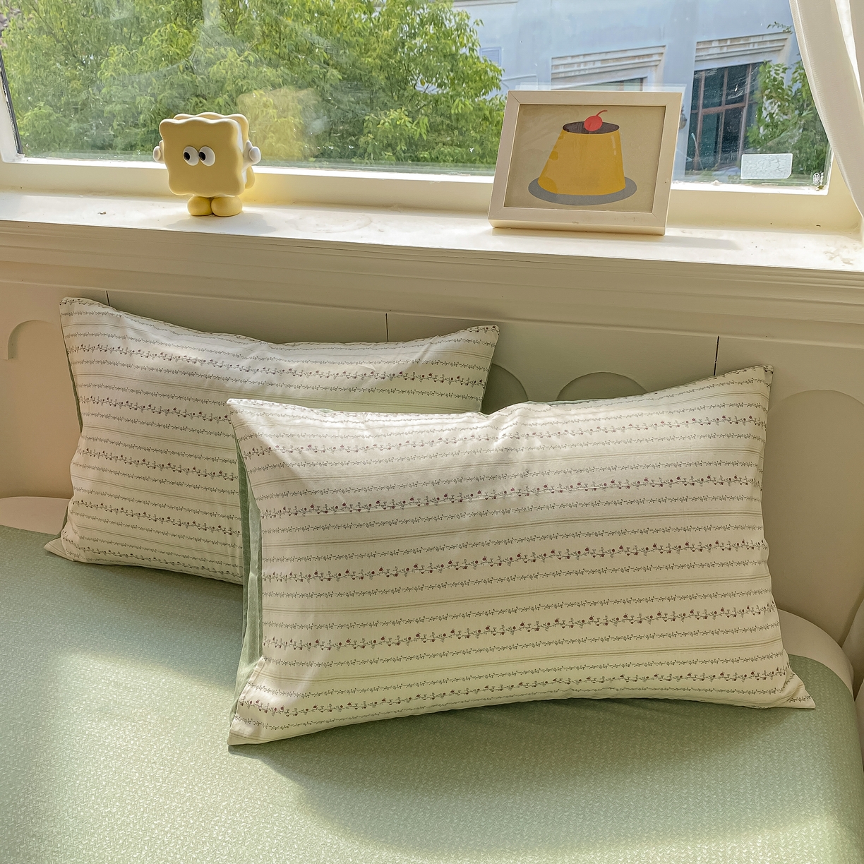 91家纺网 家纺一手货源 找家纺 黑马家居 2025新款13070全棉田园小清新单品枕套系列 柠语