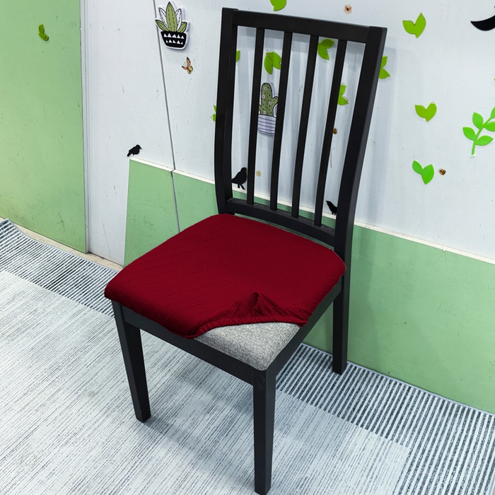 91家纺网 家纺一手货源 找家纺 （总）壹零特色家纺 TPU菱形格提花单独坐垫套 弹性饭店厨房椅面套子 伊克兰多专用椅套子