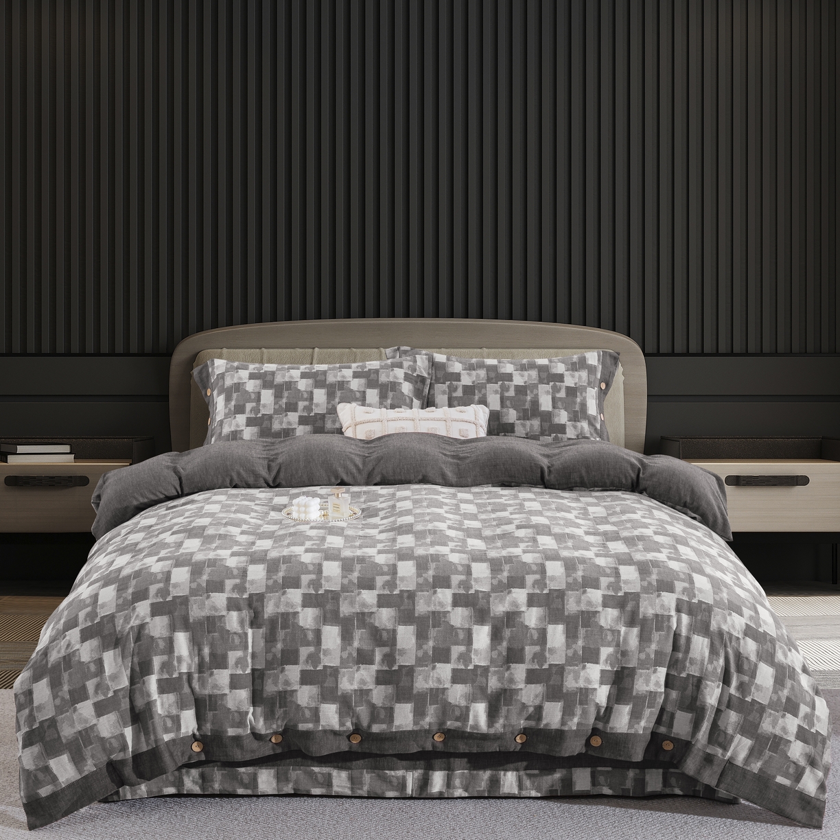 91家纺网 家纺一手货源 找家纺 （总）鲁爱家纺供货 2025新款全棉色织提花四件套