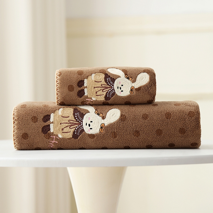 91家纺网 家纺一手货源 找家纺 （总）朴尔家纺-毛巾被 2025新款趣趣多毛巾绣勾边珊瑚绒速吸速干毛巾浴巾