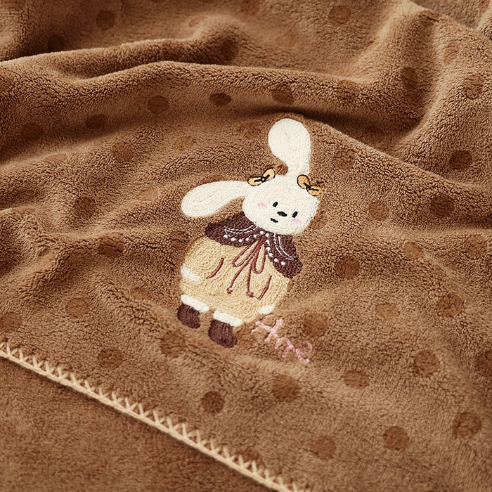 91家纺网 家纺一手货源 找家纺 （总）朴尔家纺-毛巾被 2025新款趣趣多毛巾绣勾边珊瑚绒速吸速干毛巾浴巾