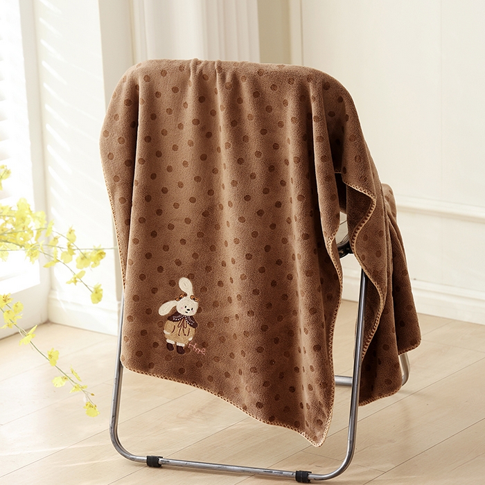 91家纺网 家纺一手货源 找家纺 （总）朴尔家纺-毛巾被 2025新款趣趣多毛巾绣勾边珊瑚绒速吸速干毛巾浴巾