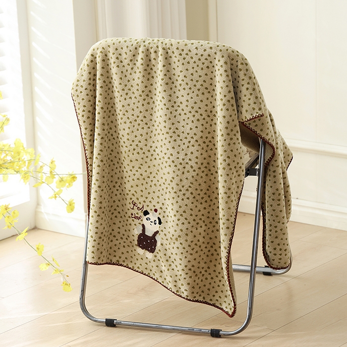 91家纺网 家纺一手货源 找家纺 （总）朴尔家纺-毛巾被 2025新款趣趣多毛巾绣勾边珊瑚绒速吸速干毛巾浴巾