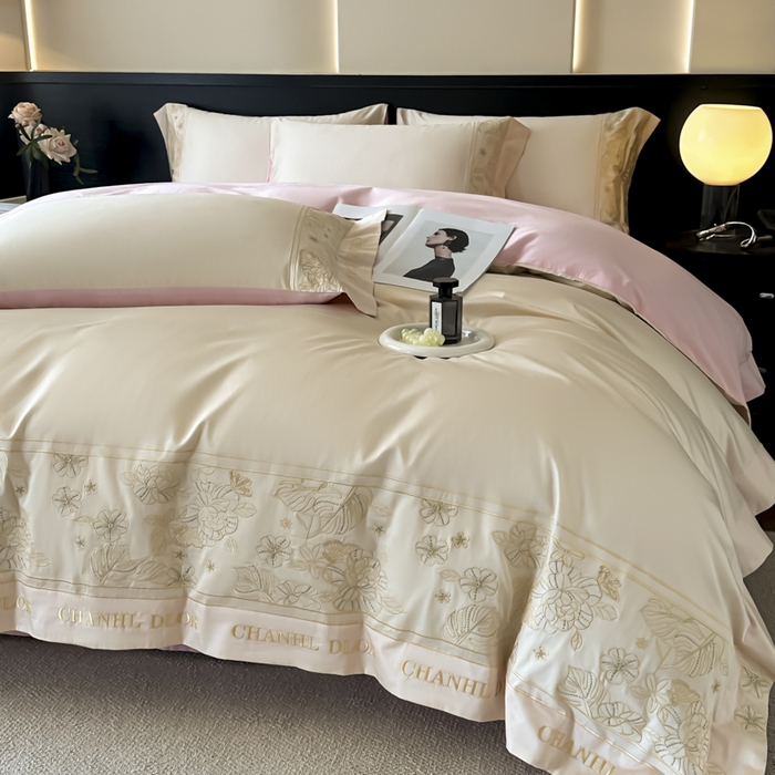（总）女子家纺 2025新款刺绣亲肤棉轻奢四件套-洛可可