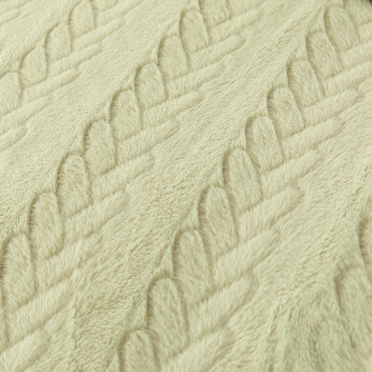 91家纺网 家纺一手货源 找家纺 贝尔 2025新款10斤重花时光-兔毛绒拼角刺绣纯色高克重四件套（赠送拎袋） 草绿