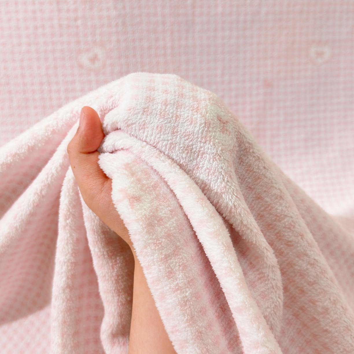 芙绣家纺 2025新款印花高克重牛奶绒床单系列 爱心格格-浅粉