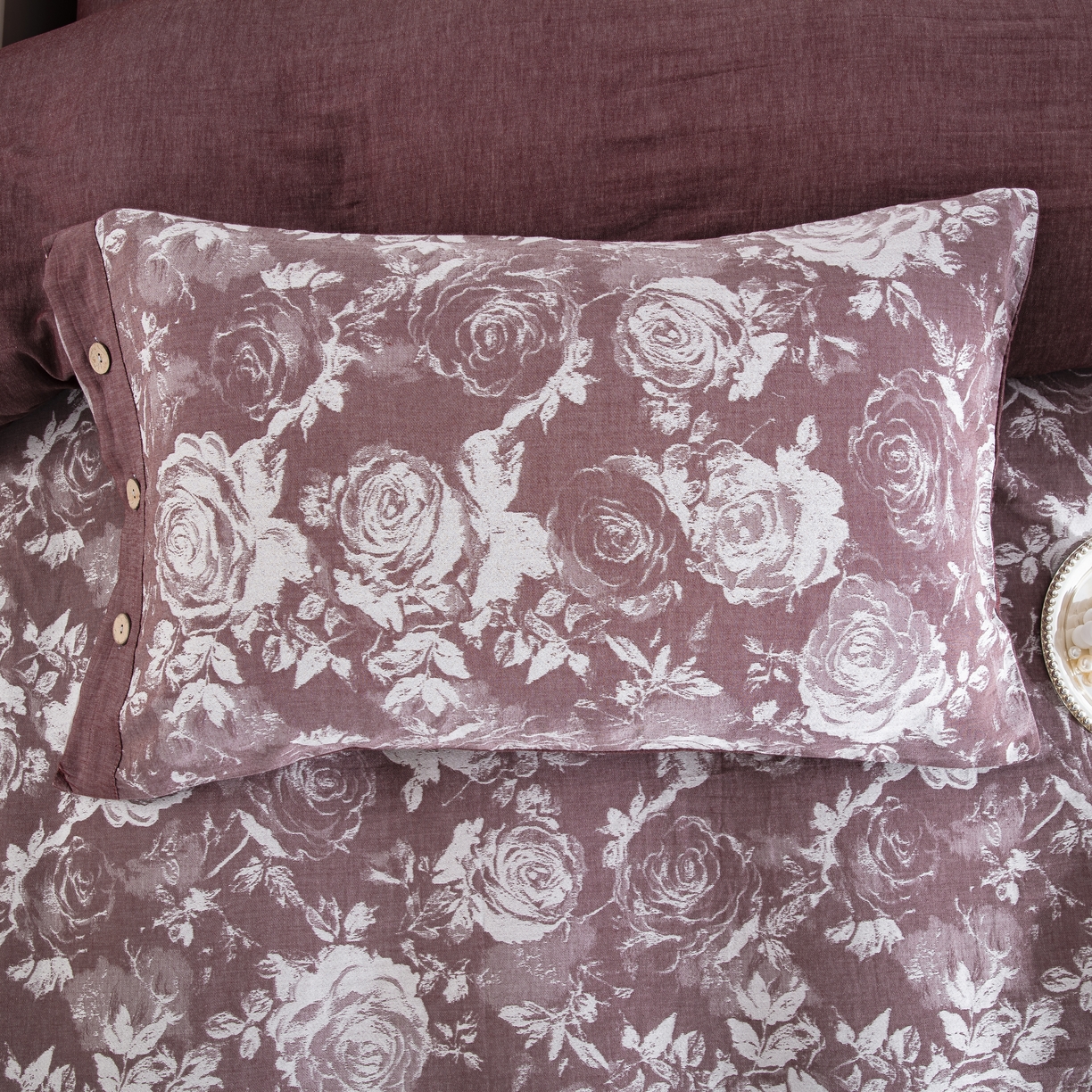 91家纺网 家纺一手货源 找家纺 鲁爱家纺供货 2025新款全棉色织提花四件套 玫瑰庄园-豆沙