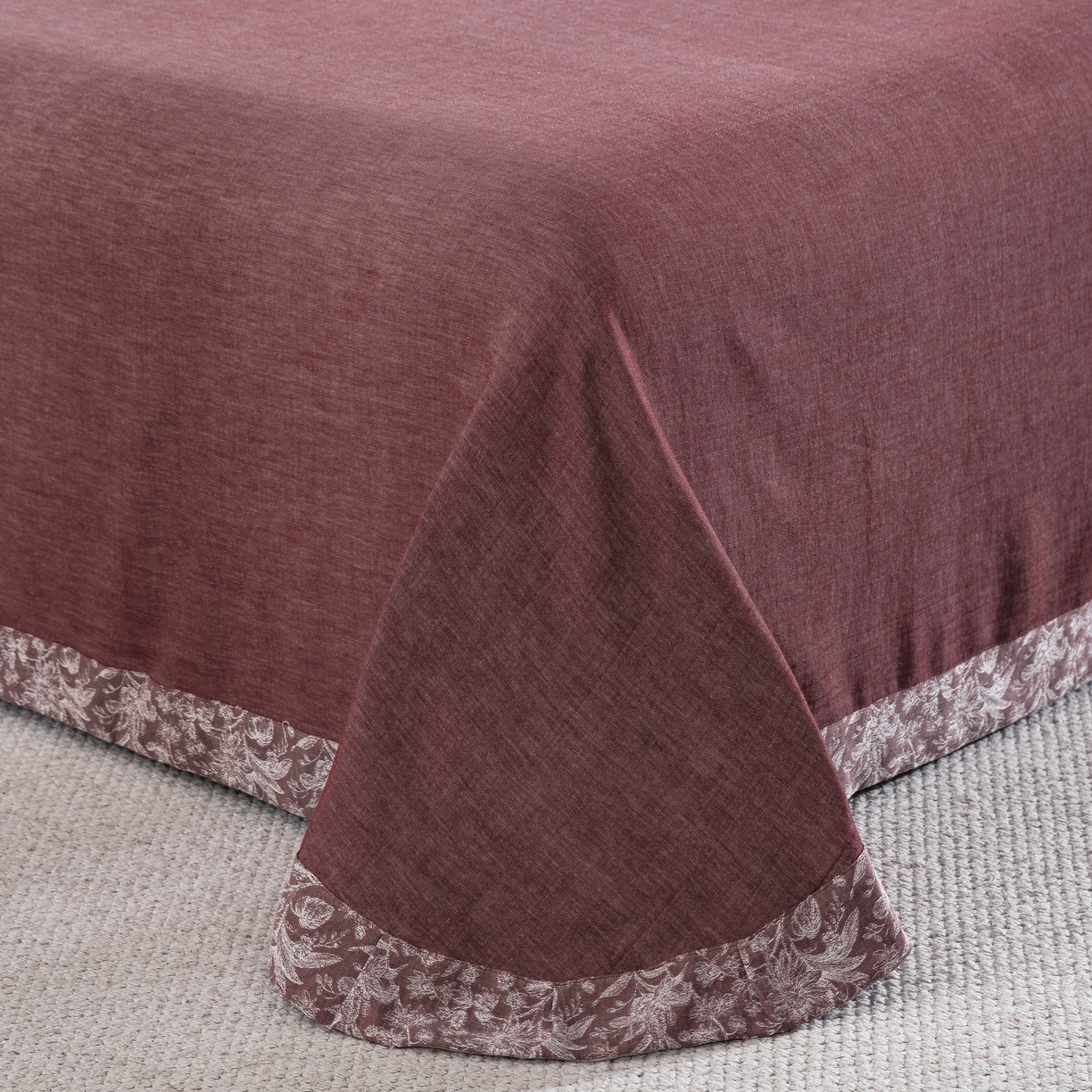 91家纺网 家纺一手货源 找家纺 鲁爱家纺供货 2025新款全棉色织提花四件套 风华正茂-豆沙