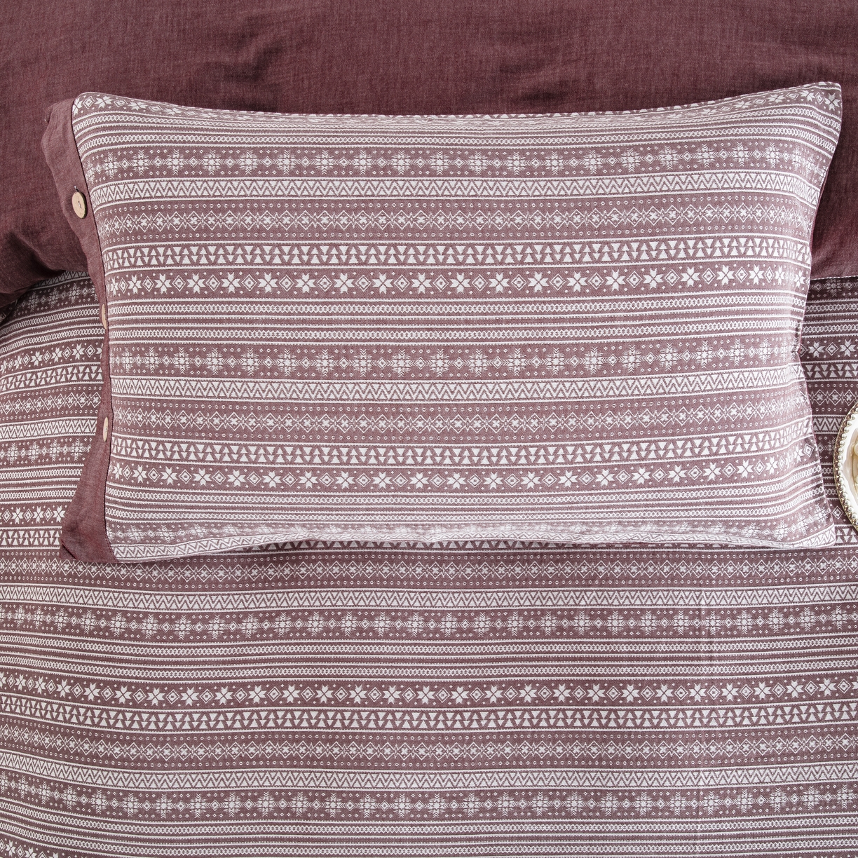 91家纺网 家纺一手货源 找家纺 鲁爱家纺供货 2025新款全棉色织提花四件套 布拉格-豆沙