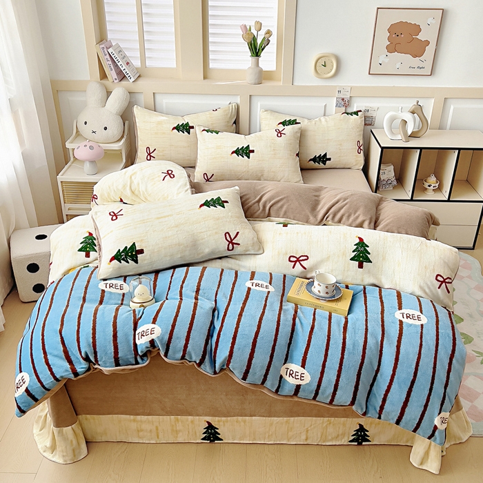 91家纺网 家纺一手货源 找家纺 （总）找底底家纺 2025新款牛奶绒四件套（日发50套优惠8元一套）