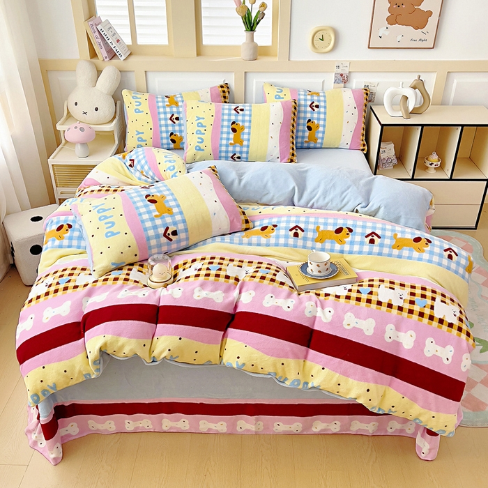 91家纺网 家纺一手货源 找家纺 （总）找底底家纺 2025新款牛奶绒四件套（日发50套优惠8元一套）