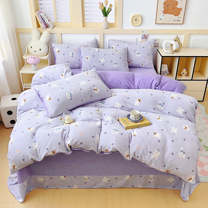 91家纺网 家纺一手货源 找家纺 （总）找底底家纺 2025新款牛奶绒四件套（日发50套优惠8元一套）