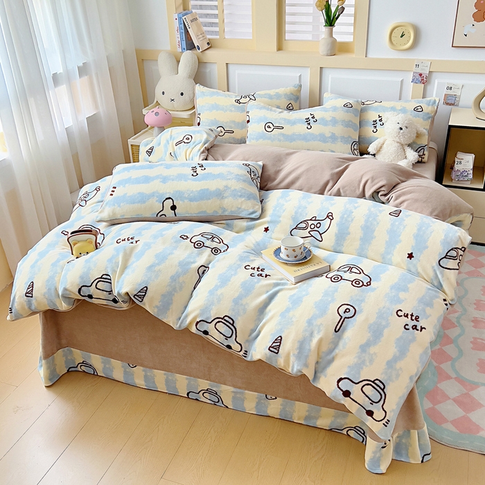 91家纺网 家纺一手货源 找家纺 找底底家纺 2025新款牛奶绒四件套（日发50套优惠8元一套） 海盐汽车