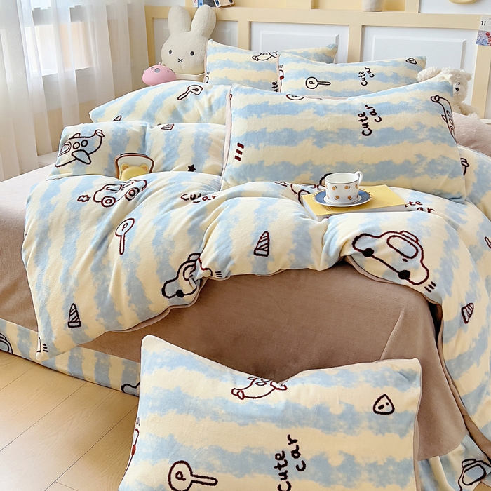 91家纺网 家纺一手货源 找家纺 找底底家纺 2025新款牛奶绒四件套（日发50套优惠8元一套） 海盐汽车