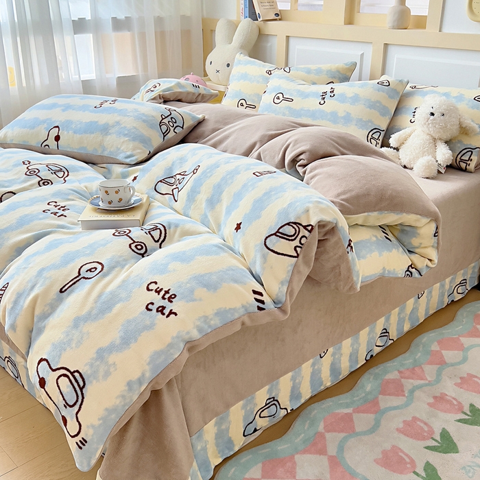 91家纺网 家纺一手货源 找家纺 找底底家纺 2025新款牛奶绒四件套（日发50套优惠8元一套） 海盐汽车