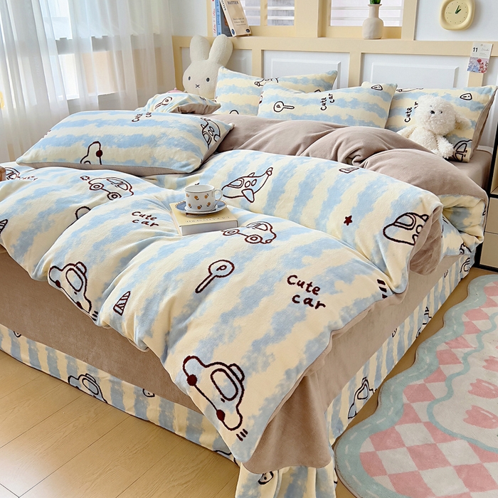 91家纺网 家纺一手货源 找家纺 找底底家纺 2025新款牛奶绒四件套（日发50套优惠8元一套） 海盐汽车