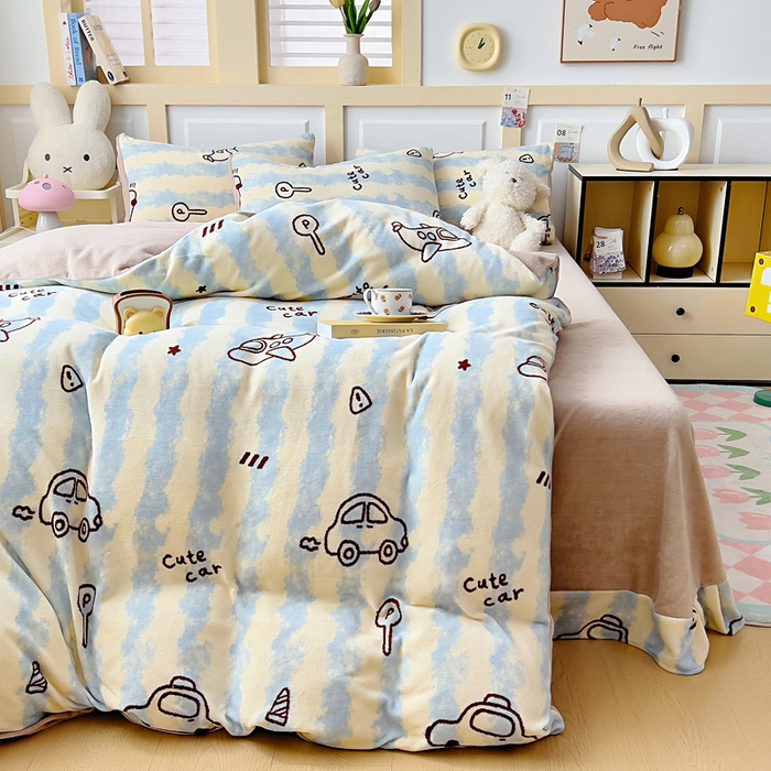 91家纺网 家纺一手货源 找家纺 找底底家纺 2025新款牛奶绒四件套（日发50套优惠8元一套） 海盐汽车