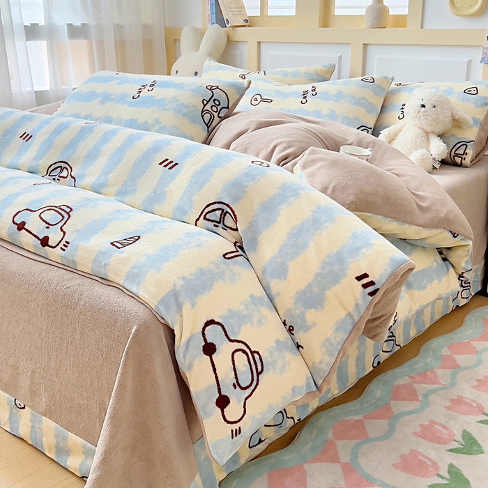 91家纺网 家纺一手货源 找家纺 找底底家纺 2025新款牛奶绒四件套（日发50套优惠8元一套） 海盐汽车