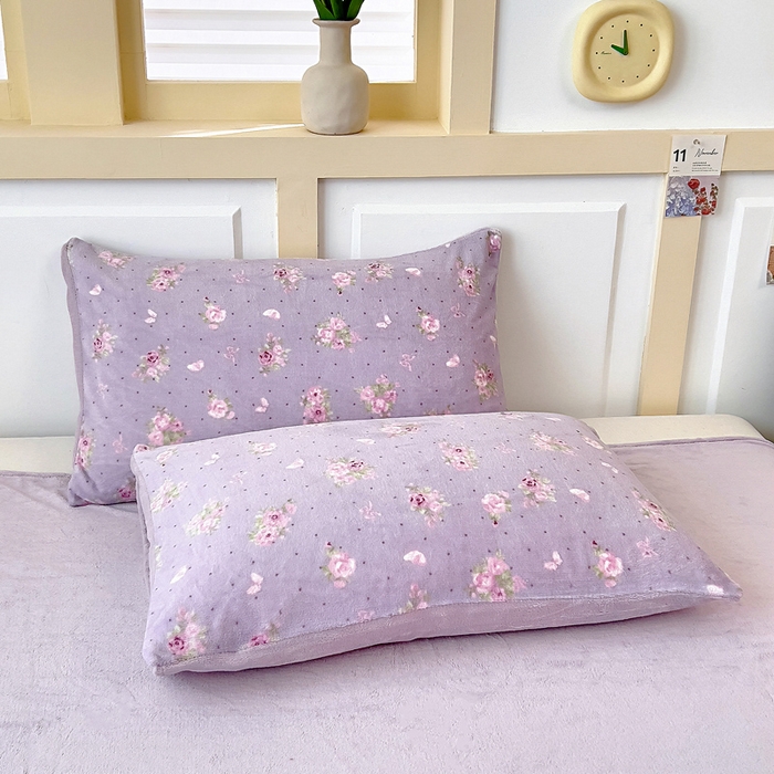 91家纺网 家纺一手货源 找家纺 找底底家纺 2025新款牛奶绒四件套（日发50套优惠8元一套） 花田薰衣草