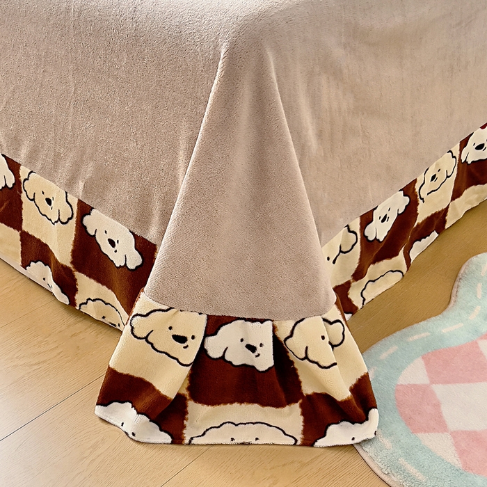 91家纺网 家纺一手货源 找家纺 找底底家纺 2025新款牛奶绒四件套（日发50套优惠8元一套） 可可奶格