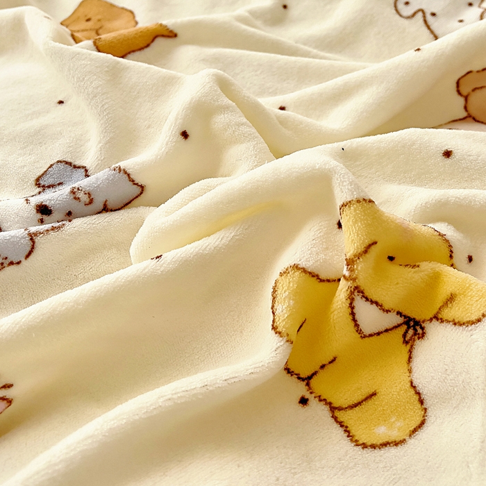 91家纺网 家纺一手货源 找家纺 找底底家纺 2025新款牛奶绒四件套（日发50套优惠8元一套） 奶黄小狗