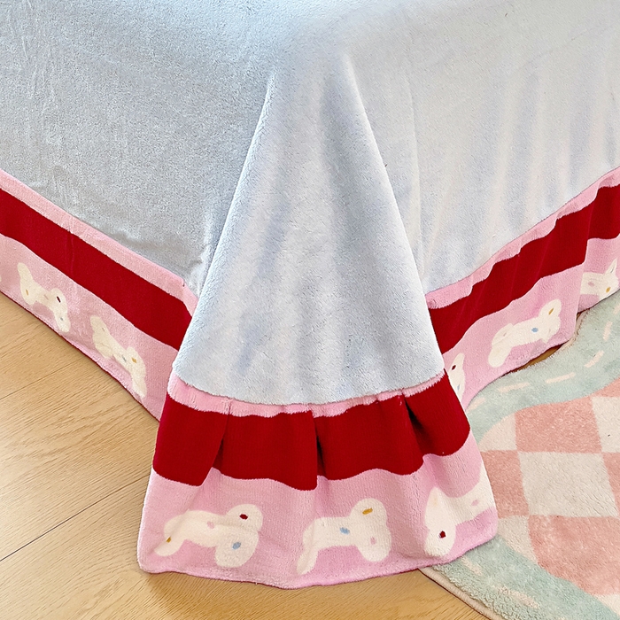 91家纺网 家纺一手货源 找家纺 找底底家纺 2025新款牛奶绒四件套（日发50套优惠8元一套） 小狗巴士