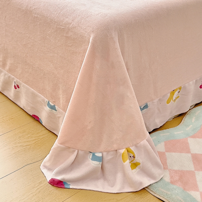 91家纺网 家纺一手货源 找家纺 找底底家纺 2025新款牛奶绒四件套（日发50套优惠8元一套） 樱桃兔