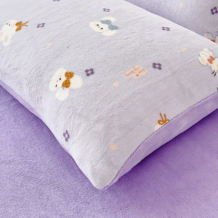 91家纺网 家纺一手货源 找家纺 找底底家纺 2025新款牛奶绒四件套（日发50套优惠8元一套） 芋泥兔