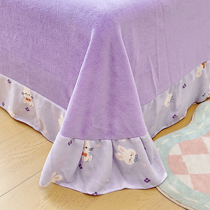 91家纺网 家纺一手货源 找家纺 找底底家纺 2025新款牛奶绒四件套（日发50套优惠8元一套） 芋泥兔