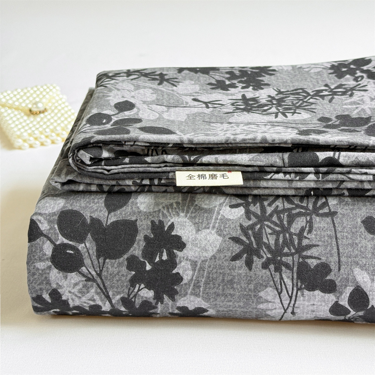 91家纺网 家纺一手货源 找家纺 名兮家居 2025秋冬新款100%全棉纯棉磨毛单床单 床单单件 叶影