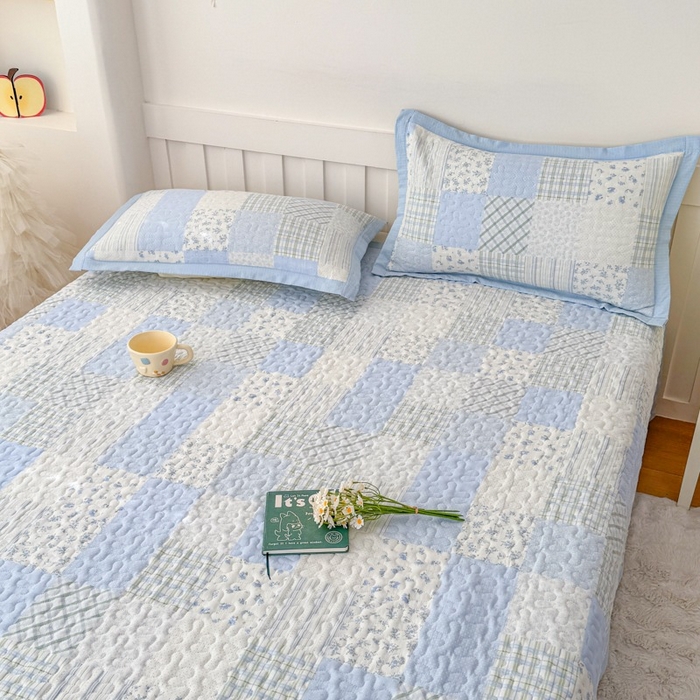 91家纺网 家纺一手货源 找家纺 （总）999家纺 2025秋冬新款A类云感原麻双层纱床盖三件套四季通用炕盖夹棉床单床褥(提供买家秀)-简约款