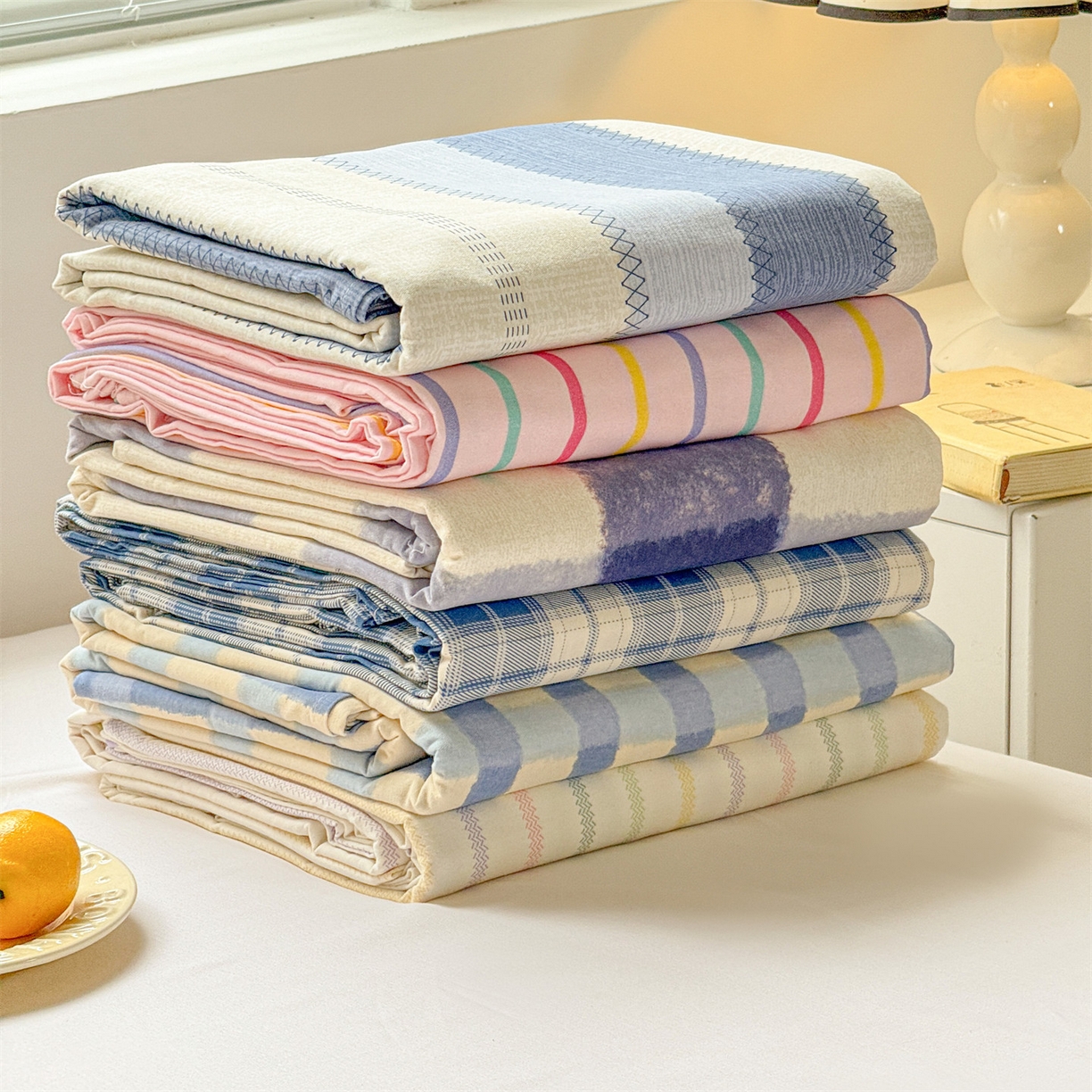 91家纺网 家纺一手货源 找家纺 名兮家居 2025秋冬新款100%全棉纯棉磨毛单床单 床单单件 组合图仅供展示不可下单