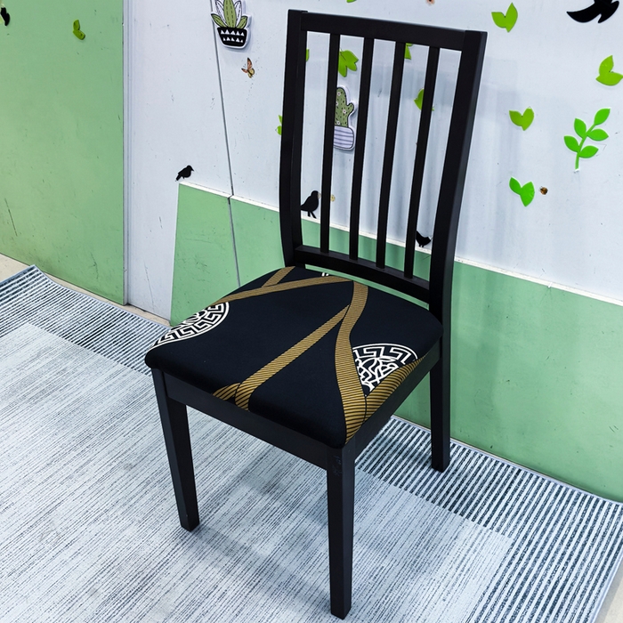 91家纺网 家纺一手货源 找家纺 （总）壹零特色家纺 2025新款家用伊克多兰印花坐垫套 餐厅弹力椅面套 客厅椅套子凳子套