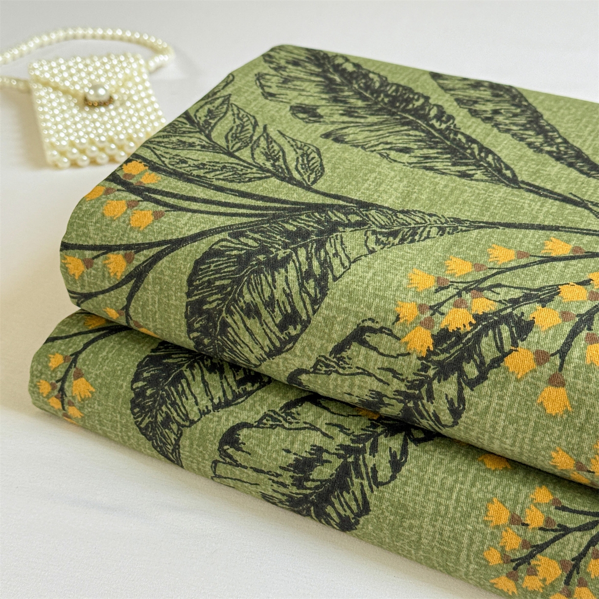 91家纺网 家纺一手货源 找家纺 名兮家居 2025秋冬新款100%全棉纯棉磨毛单床单 床单单件 繁叶流金-绿