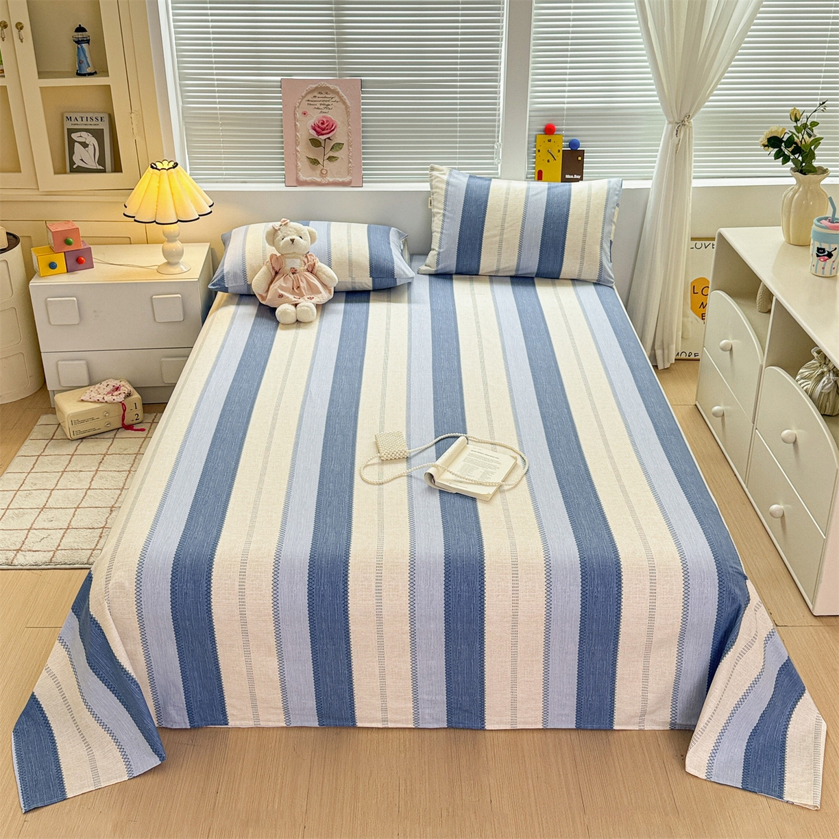 91家纺网 家纺一手货源 找家纺 名兮家居 2025秋冬新款100%全棉纯棉磨毛单床单 床单单件 简条