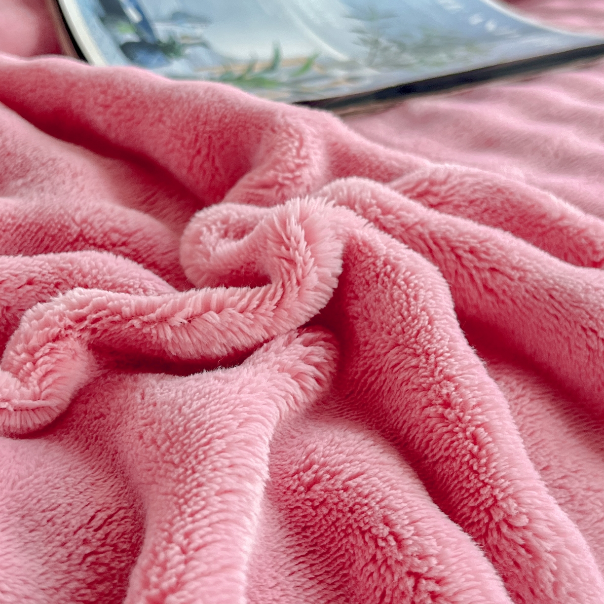 91家纺网 家纺一手货源 找家纺 2025新款全消光皮草绒纯色高克重 四件套——泡泡（赠送拎袋） 仙女粉