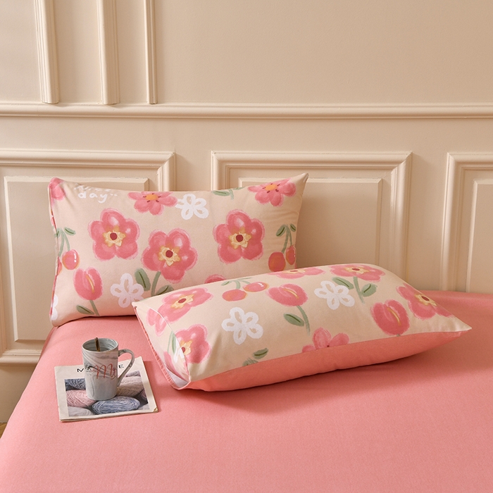 91家纺网 家纺一手货源 找家纺 宇彬家纺 2025新款秋冬全棉纯棉精梳生态原棉印花加厚磨毛被套单被套被套单件单品被套 芬妮（粉）