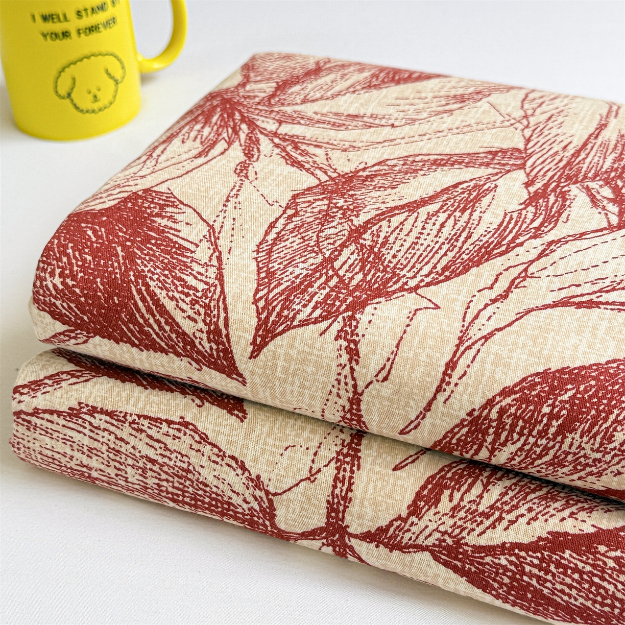 91家纺网 家纺一手货源 找家纺 名兮家居 2025秋冬新款100%全棉纯棉磨毛单床单 床单单件 秋韵-红