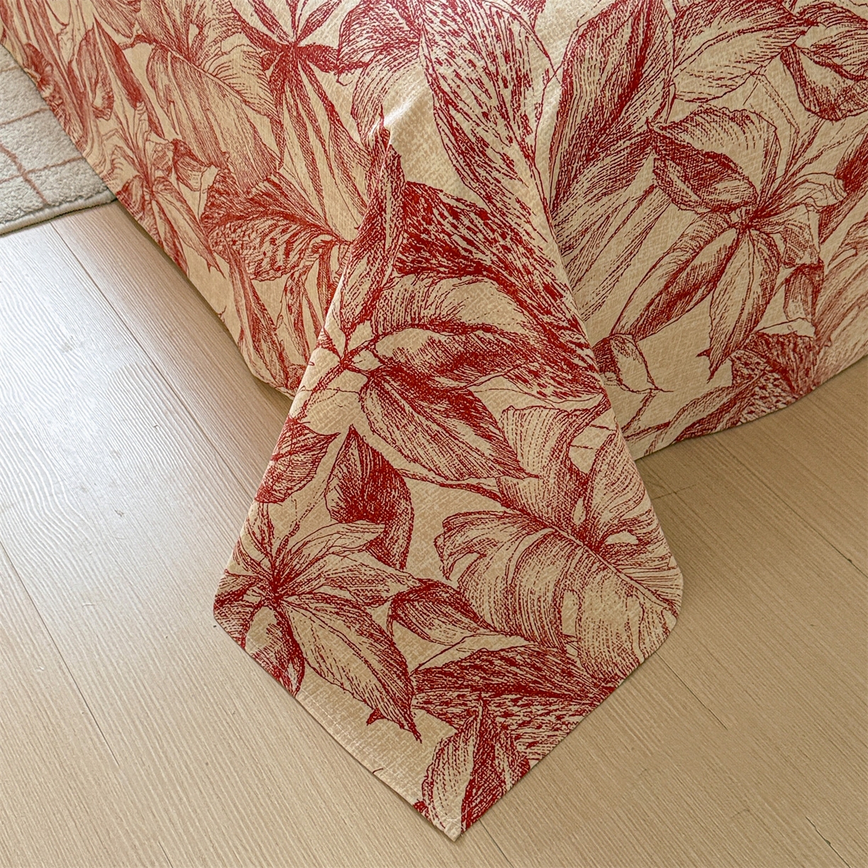 91家纺网 家纺一手货源 找家纺 名兮家居 2025秋冬新款100%全棉纯棉磨毛单床单 床单单件 秋韵-红