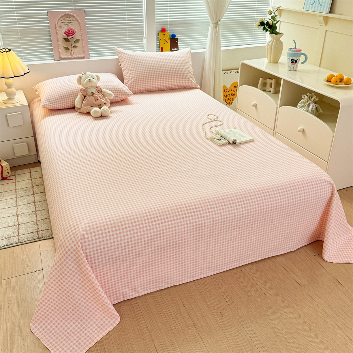 91家纺网 家纺一手货源 找家纺 名兮家居 2025秋冬新款100%全棉纯棉磨毛单床单 床单单件 柔格时光