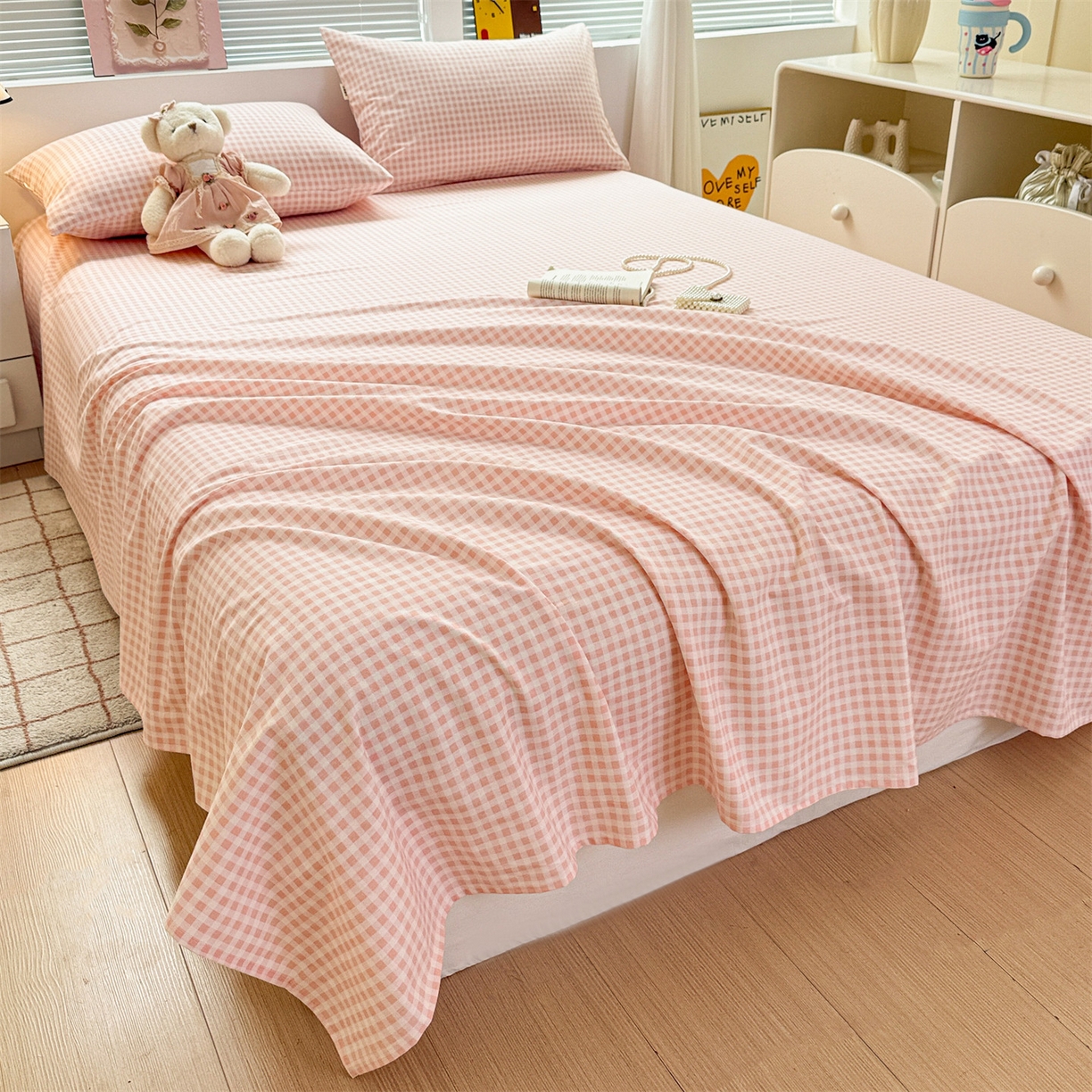 91家纺网 家纺一手货源 找家纺 名兮家居 2025秋冬新款100%全棉纯棉磨毛单床单 床单单件 柔格时光