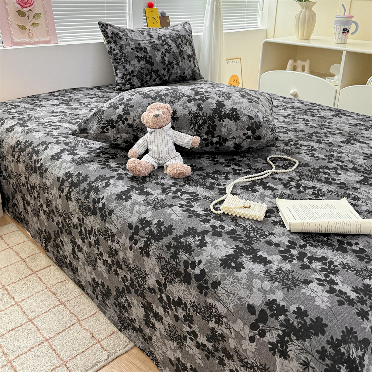 91家纺网 家纺一手货源 找家纺 名兮家居 2025秋冬新款100%全棉纯棉磨毛单床单 床单单件 叶影