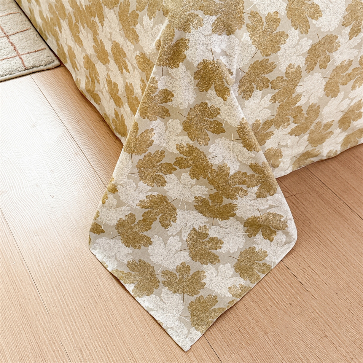 91家纺网 家纺一手货源 找家纺 名兮家居 2025秋冬新款100%全棉纯棉磨毛单床单 床单单件 一叶知秋