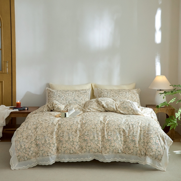 91家纺网 家纺一手货源 找家纺 （总）大彩家居 2025新款全棉纯棉水洗磨毛四件套