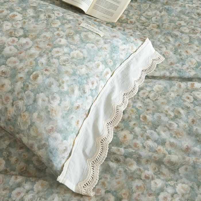 91家纺网 家纺一手货源 找家纺 大彩家居 2025新款全棉纯棉水洗磨毛四件套 谧境