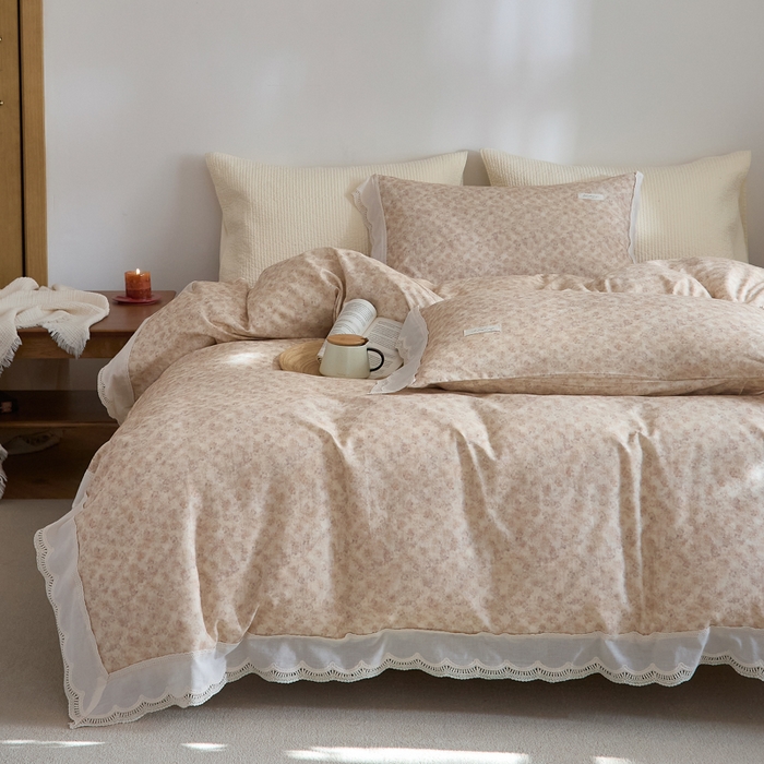 91家纺网 家纺一手货源 找家纺 （总）大彩家居 2025新款全棉纯棉水洗磨毛四件套